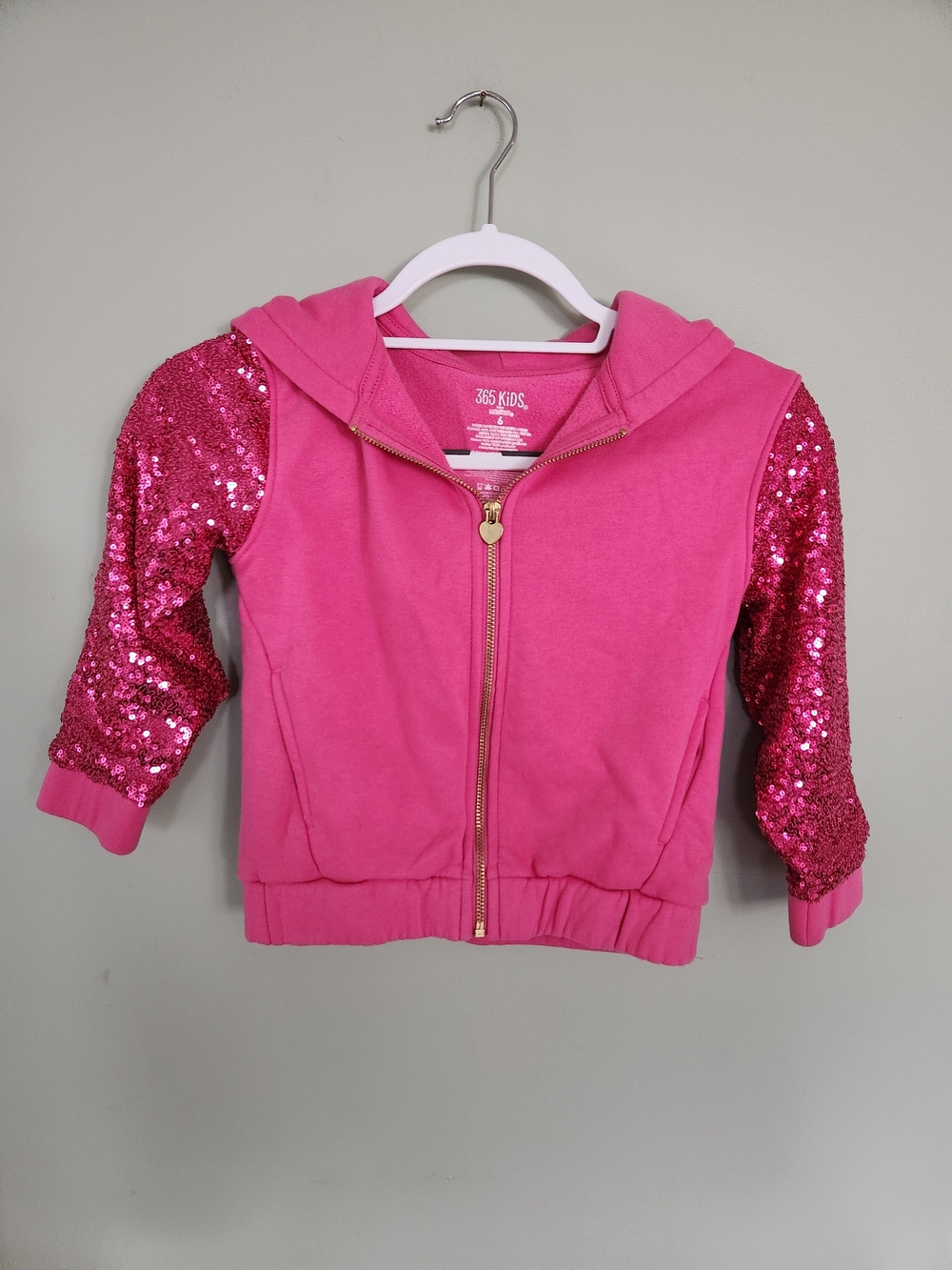 Garanimals Pink Sequin Sleeve Hooded Zip Sweatshirt